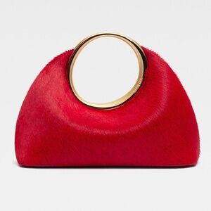 Jacquemus Les Sculptures Mini Ring Bag - Dark Red Ponyhair
